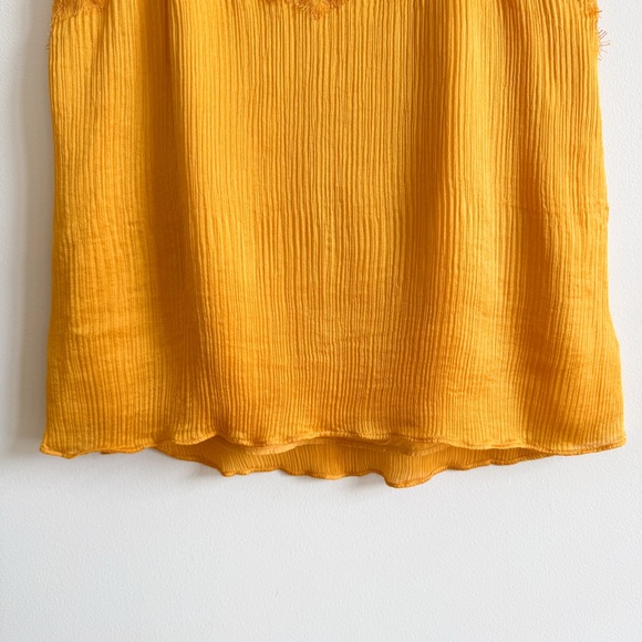 CAMI NYC • The Racer Crinkle Lace Trimsilk Tank Top In Honey - Picture 5 of 12